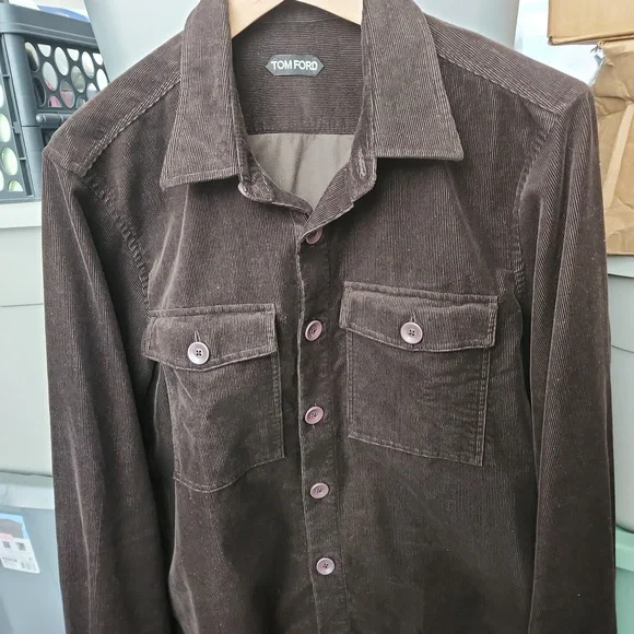 Tom Ford Men's Brown Corduroy Shirt Jacket